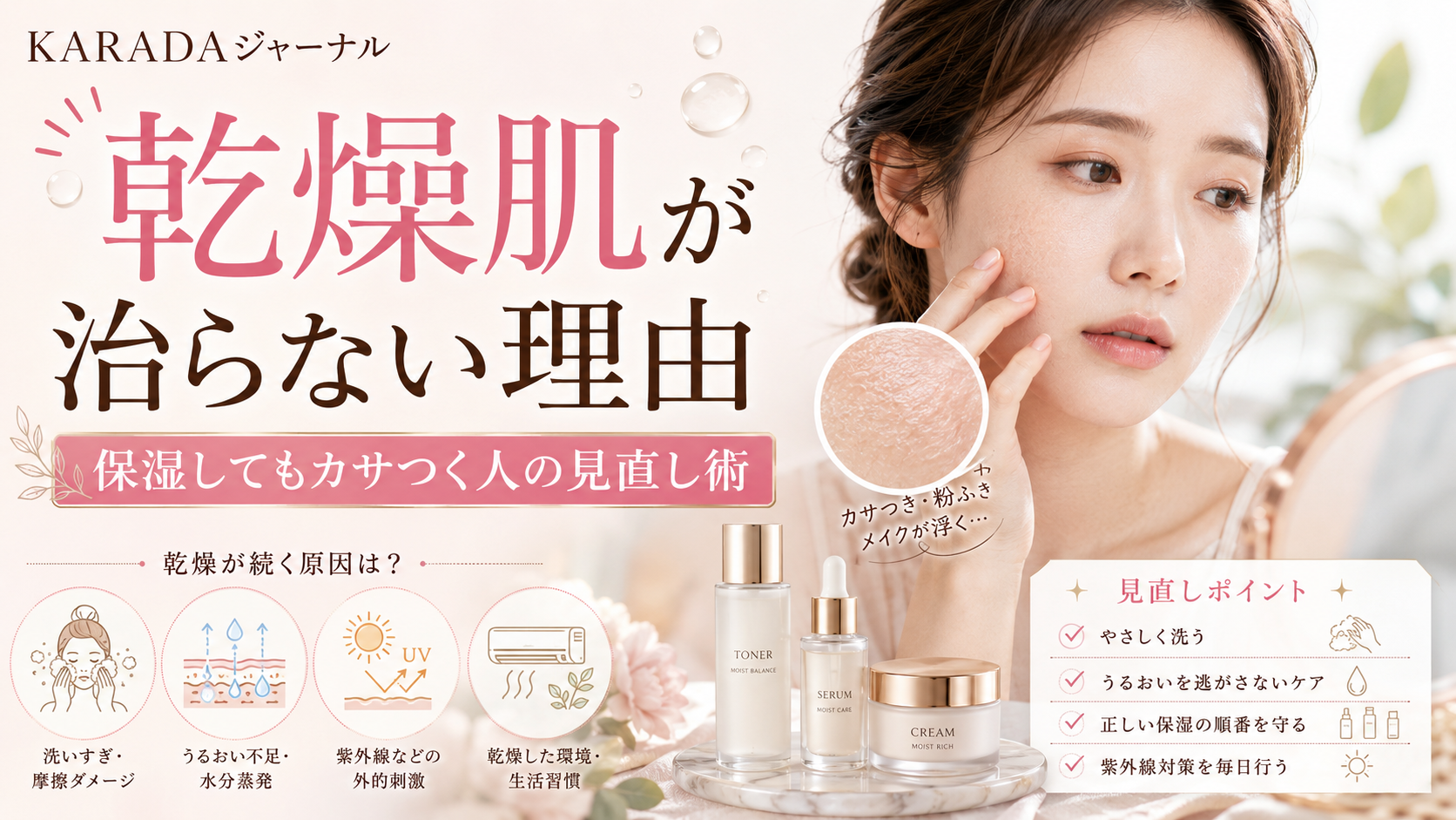 乾燥肌が治らない理由｜保湿してもカサつく人の見直し術